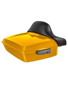 Hogworkz Chrome Yellow Pearl Chopped Tour Pack Full Backrest Chrome Hardware for Harley FLH (2013)