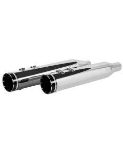 Khrome Werks Chrome 4.5" HP-Plus Slip-Ons Chrome Tracer Tip 17-18 Harley Touring