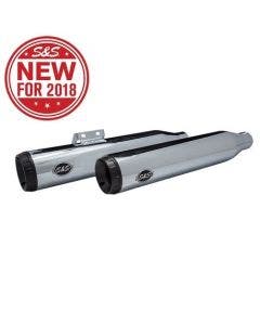 S&S 550-0738 Chrome Grand National Slip-On RACE Mufflers 18-21 Harley Softail M8