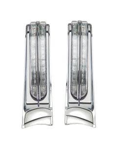 Ciro Chrome Lens Filler Panel Lights for Ultra & Road King with Amber Signals