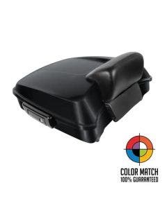 Hogworkz Chopped Tour Pack w/ Slim Backrest Black Hardware for Harley FLH '97-'24