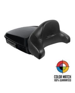 Hogworkz Chopped Tour Pack Full Backrest Black Hardware for Harley FLH '97-'24