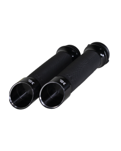 Khrome Werks Avon Black Contour Edge Handlebar Hand Grips Harley TBW Models