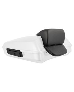 Hogworkz Crushed Ice Pearl Razor Tour Pack Slim Backrest Black Hardware for Harley® FLH '97-'24