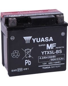 Yuasa YTX5L-BS High Performance AGM Maintenance-Free Battery ATV Motorcycle