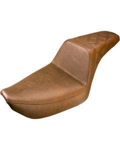 Buy Saddlemen 896-04-173BR Brown Step Up Rear LS Seat 96-03 Harley Dyna FXD 0803-0572 08030572 leather gel technology comfort stunts wheelies stunt sons of anarchy dyna from Eastern Performance Cycles. Great prices and free shipping!