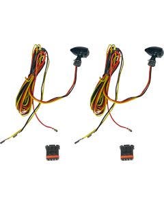 Custom Dynamics Black Micro Bullet Dual Color Amber Red LED Front Turn Signals