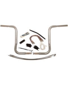 FBI Fat Baggers Chrome 14" EZ Install Rounded Handlebar Package Harley FLH 08-13