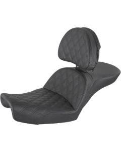 Saddlemen Explorer Lattice Seat w/ Backrest 2-Up Harley Dyna FXD FXDL 96-03