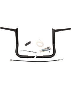 FBI Fat Baggers Black 12" EZ Install Pointed Handlebar Package Harley FLH 08-13