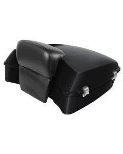 Hogworkz Denim Black Chopped Tour Pack Slim Backrest Chrome Hardware for Harley FLH '97-'24