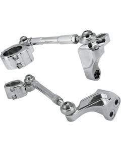 Alloy Art DC-2 Polished CNC Combi Frame Stabilizer Harley Dyna 06-17