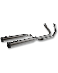 Khrome Werks Eclipse Dominator Header Exhaust 4.5&quot; Muffler Black Tracer M8 Harley