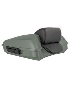 Hogworkz Deadwood Green Denim Razor Tour Pack Slim Backrest Black Hardware for Harley® FLH '97-'24