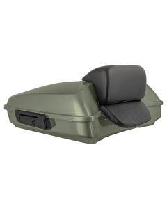 Hogworkz Deadwood Green Razor Tour Pack Slim Backrest Black Hardware for Harley® FLH '97-'24