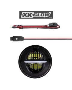 XK Glow 5.75" Black Headlight RGB Motorcycle Smartphone App Control Harley Dyna