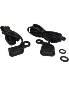 Drag 2040-2131 Black Smoke Lens LED Handlebar Marker Lights 09-17 Harley FL VROD 2040-2129 20402129