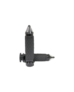 Avon Grips Black Anodized Diamond Spike Custom Grips for Harley Cable 80-21