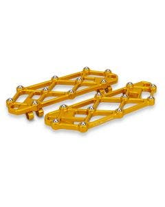 Arlen Ness 410-056 Gold Diamond Driver Floorboards Harley FLT Touring 99-Up