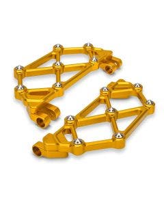 Arlen Ness 410-048 Gold Diamond Mini Floorboards Harley FLT Touring 99-Up