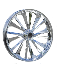 RC Components Dillinger Chrome Wheel & Tire Package for Harley Models 