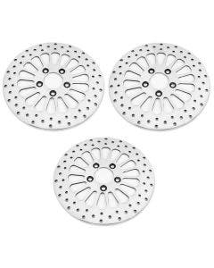 DNA Polished Super Spoke Dual Front & Rear 11.5 Disc Rotors Harley Touring 00-07 | M-RT-2102