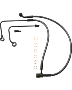 Magnum KARBONFIBR Lower Brake Line AN-3 ABS Single Disc Harley Softail 11-17