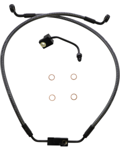 Magnum KARBONFIBR Lower Brake Line AN-3 ABS Single Disc Harley Dyna 12-17