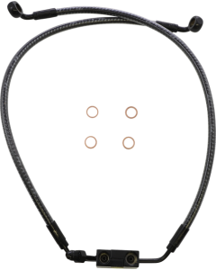 Magnum KARBONFIBR Lower Brake Line AN-3 ABS Dual Disc Harley Softail FX 18-Up