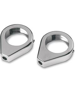 Drag Chrome 41mm Smooth Fork Turn Signal Clamp Mounts Harley & Metric Custom