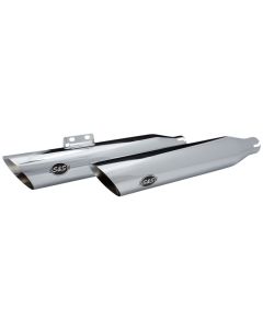 S&S Cycle Chrome Slash Cut 50 State Slip-On Mufflers Harley Softail M8 18-20
