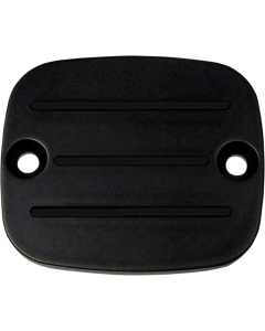 Accutronix C122-MB Black Master Cylinder Cover with Milled Lines Harley 96-08