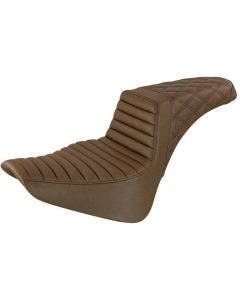 Saddlemen Brown Step Up 2-Up Seat Tuck n Roll & Lattice Stitched Softail 18-23