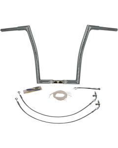 FBI Fat Baggers Chrome 1-1/4" EZ Install Flat Top 16" Handlebar Harley FLTR 15-20
