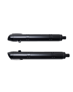 S&S Black Broadhead 4" Slash Slip On Mufflers Exhaust Indian Cheiftain 14-22