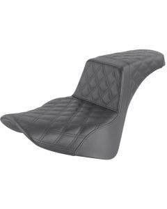 Saddlemen Black Step Up 2-Up Seat Full Lattice Stitched Harley Softail M8 18-23