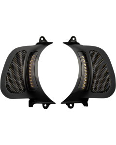 Custom Dynamics Black Vent Insert w/AW LED Lights Harley Road Glide FLTR 15-23