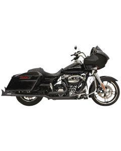Bassani Black 33" Fishtail Slip-On Mufflers w/ Baffle Harley FLH/T Touring 96-13