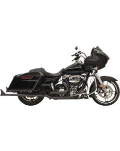 Bassani Black 36" Fishtail Slip-On Mufflers w/ Baffle Harley FL Touring 96-16