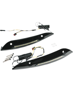 Custom Dynamics Black Sequential LED Windshield Trim Harley Road Glide 15-Up