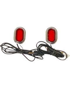 Custom Dynamics Plug & Play PLUGZ Antenna Grommet LED Lights Chrome Red Lens