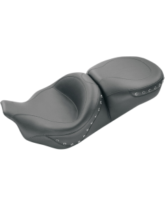 Mustang 79039 Smooth Style Black Studded One Piece Ultra Touring FLH Seat 08-Up