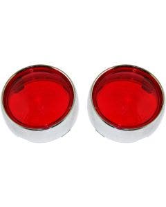 Custom Dynamics Bezel Lenses for ProBEAM Bullet Turn Signals Chrome Red Lens