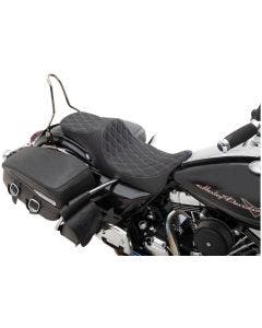 Drag Specialties Predator III 2-Up Seat Silver Double Diamond Harley Touring 08-23