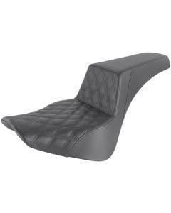 Saddlemen Black Step Up 2-Up Seat Front Lattice Stitched Harley Softail M8 18-23