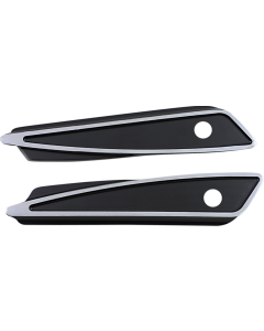 Covington Customs Black Ripper Saddlebag Hinge Covers Harley Touring 14-Up 