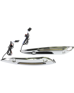 Custom Dynamics Chrome Windshield LED Trim Turn Signals Harley Road Glide 15-Up 