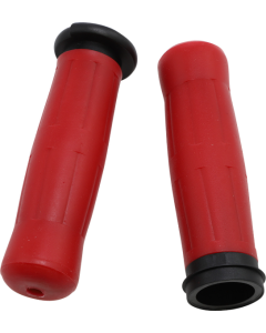 Avon Grips Red Rubber Old School Look Grips for Harley Throttle By Wire 08-23
