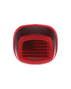 Kuryakyn 2925 Tracer US Flag LED Taillight Red Lens w/o License Plate Light 4 Harley