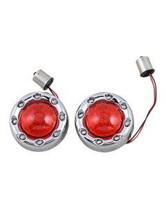 Custom Dynamics ProBEAM Bullet Ringz Rear Turn Signals 1156 Chrome Red Lens